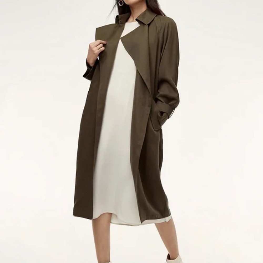 Aritzia Green Babaton Lawson Trench Coat Size XS